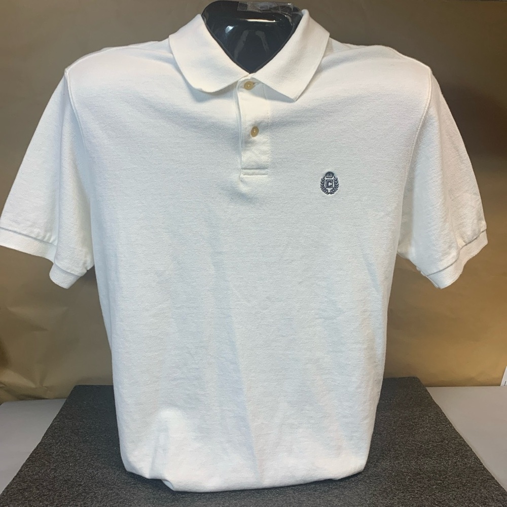 Chaps White Casual Large Short Sleeve Polo Shirt